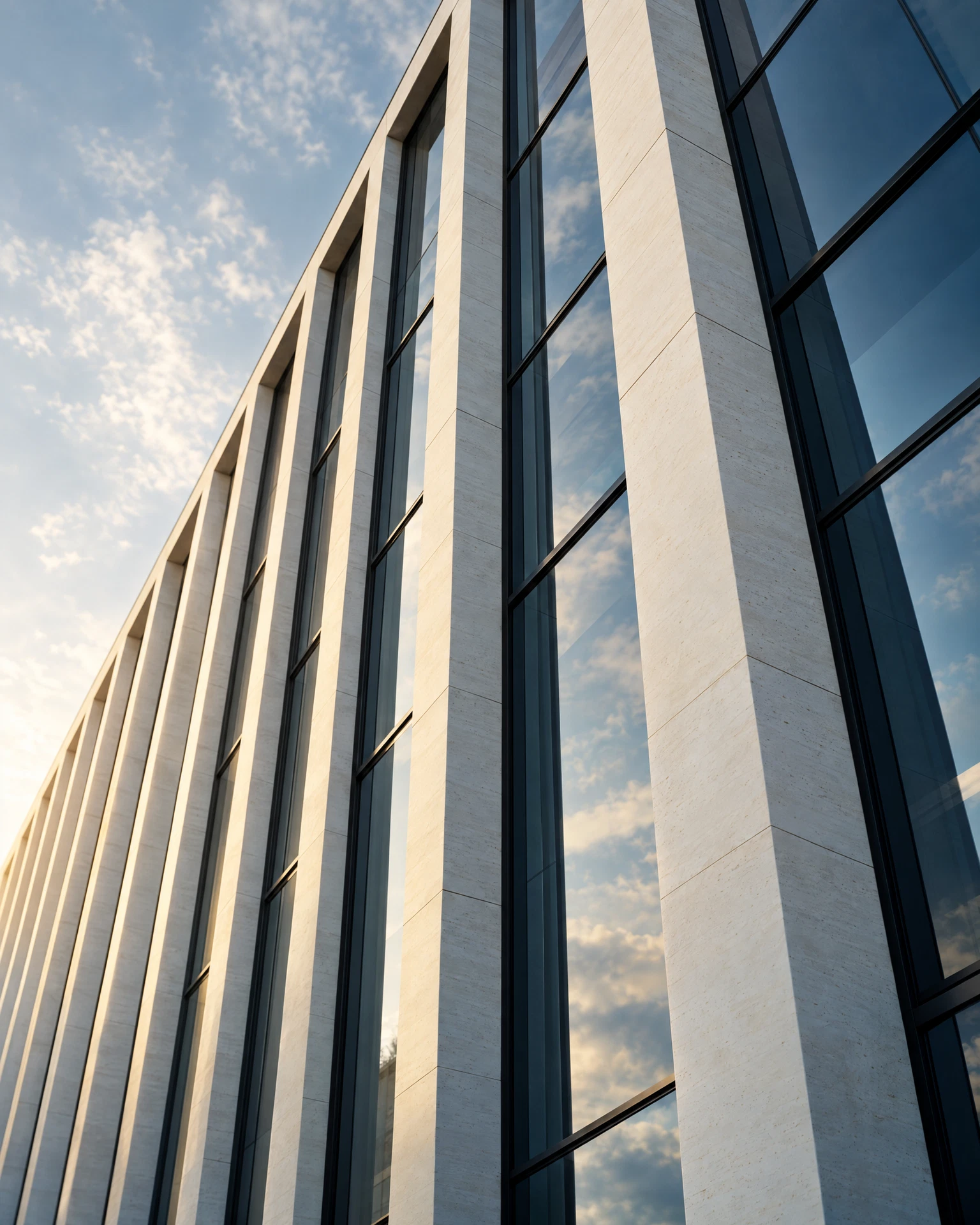 Architekturmotiv mit Glasfassade und klaren Linien